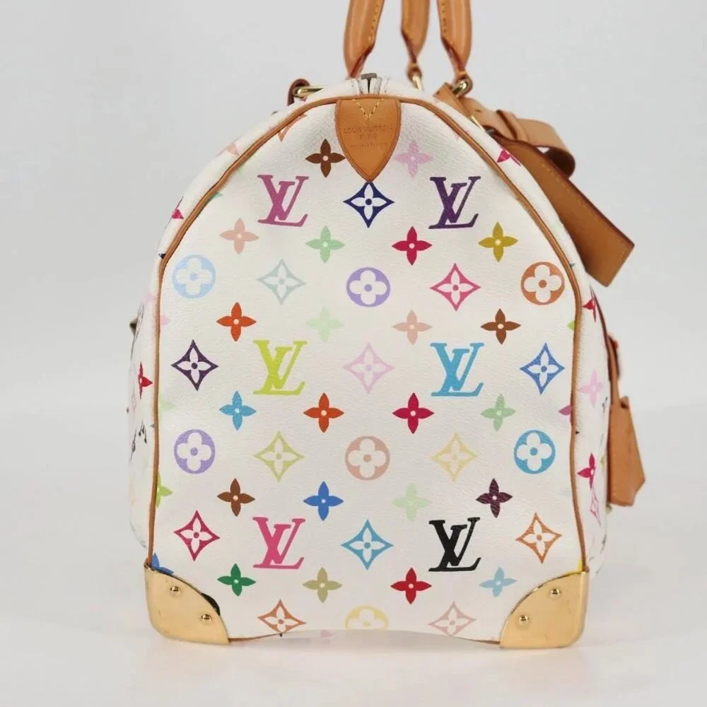 LOUIS VUITTON Monogram Multicolor Keepall 45 Bag White M92641 LV Auth 126488V - Picture 5 of 15